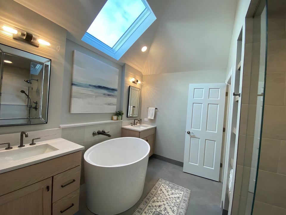 Ceiling Window In A Bathroom To Let In Natural Light