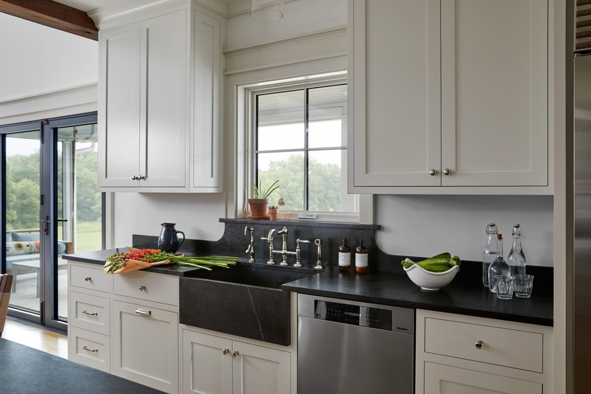 Kitchen sink and countertop made with soapstone