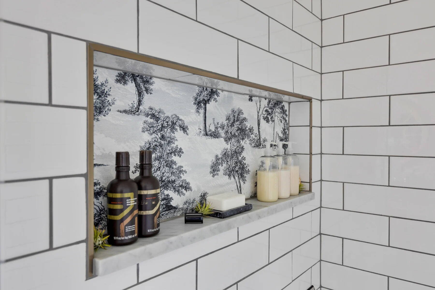Cut Out In A Tiled Shower Area For Toiletries