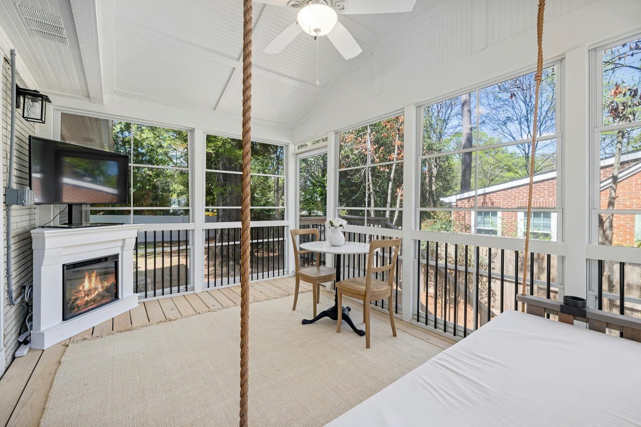 4-Season Room With an Electrical Fireplace
