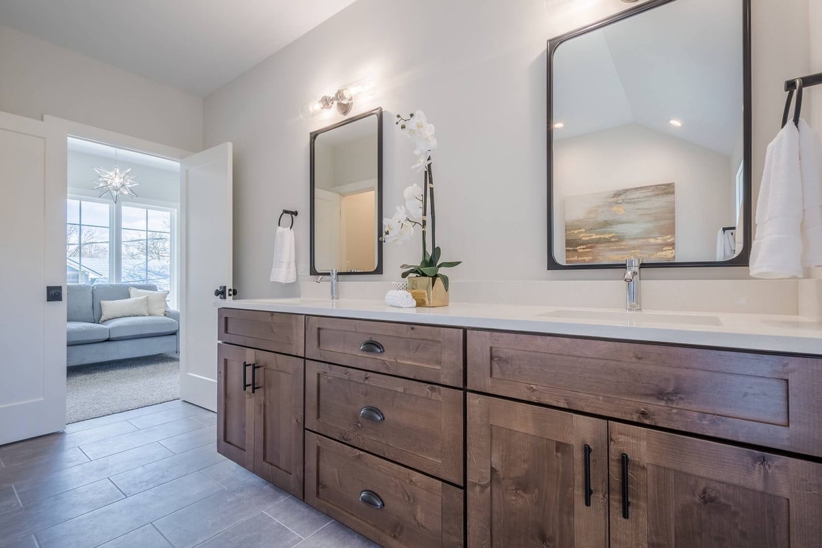 Double vanity bathroom layout can help eliminate morning chaos | Hogan Design
