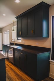 Efficient storage space and cabinetry within a new, contemporary kitchen remodel