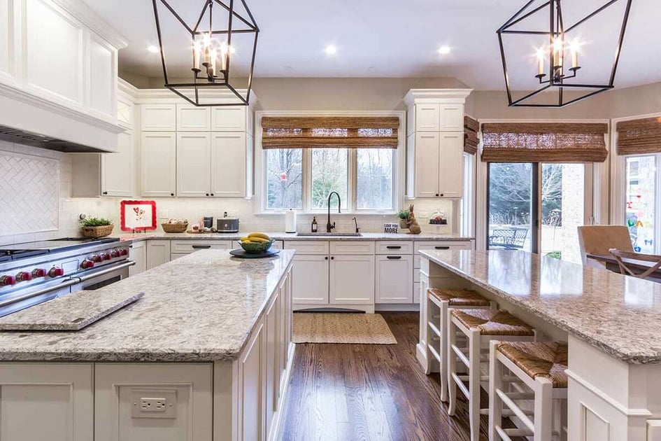 Kitchen with dual islands