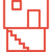 Basements stairs icon red