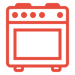 Kitchen Stove Icon Red